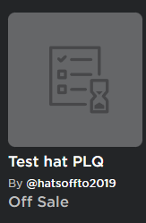 reddi41 on X: The New Roblox Test Hats were Transferred over to the Test  UGC Hat Account Holder and now are deleted. More testing before Limiteds  2.0 releases. Link:  Hat Links