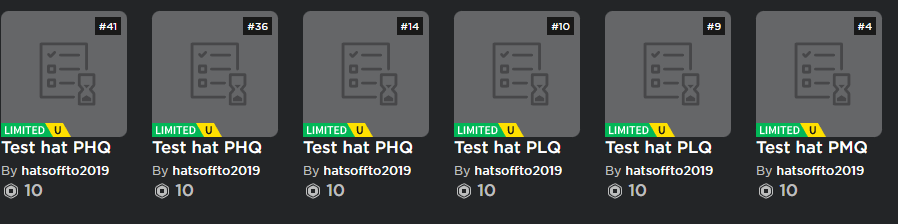 reddi41 on X: The New Roblox Test Hats were Transferred over to the Test  UGC Hat Account Holder and now are deleted. More testing before Limiteds  2.0 releases. Link:  Hat Links