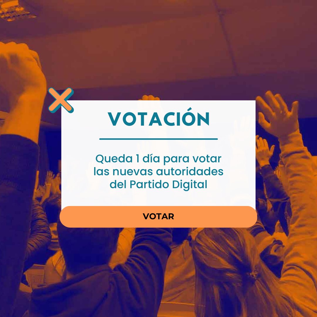 PDigitalUy's tweet photo. Los afiliados están votando online las nuevas autoridades del Partido Digital. ¡Queda 1 día! 🗳

Si sos afiliado/a y no has votado puedes hacerlo en https://t.co/zUNPTQCO5e https://t.co/fBHnVyDOSZ