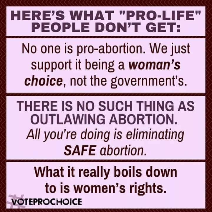 Here's what 'Pro-Life' people don't want to get:

#AbortionIsAWomansRight