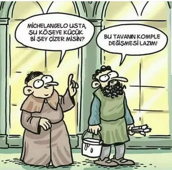 Papa II. Julius'un i Michelangelo’ya Apostol sarayındaki Sistina şapelinin tavanını yapmasını istediği o tarihi an