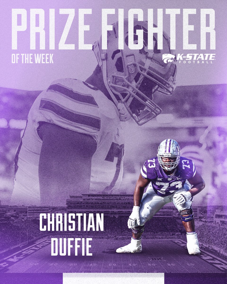 KStateFB's tweet photo. Core Value Awards ➡️
￼
Prizefighter of the Week - @Duffiechristian
Disciplined - @WillSwanson11
Committed - @Duffiechristian
Tough - DJ Giddens
Selfless - @KaitoriJr
Student Athlete of the Week - @avery2johnson, @rexvanwyhe5 https://t.co/SpbNLPhy3u