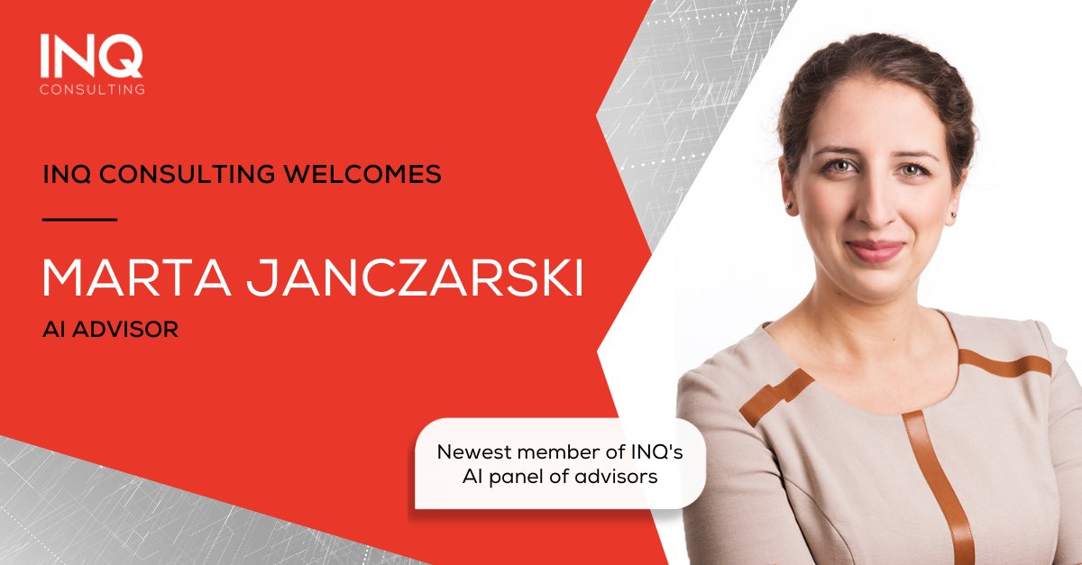 INQ_Consulting's tweet photo. #INQ Consulting welcomes Marta Janczarski to our panel of advisors!

Marta Janczarski brings deep expertise in data and AI governance, standards, and innovation.

Visit https://t.co/R1glPWILRT to learn more about Marta and the entire INQ Consulting team. https://t.co/LKiL4cbGJx