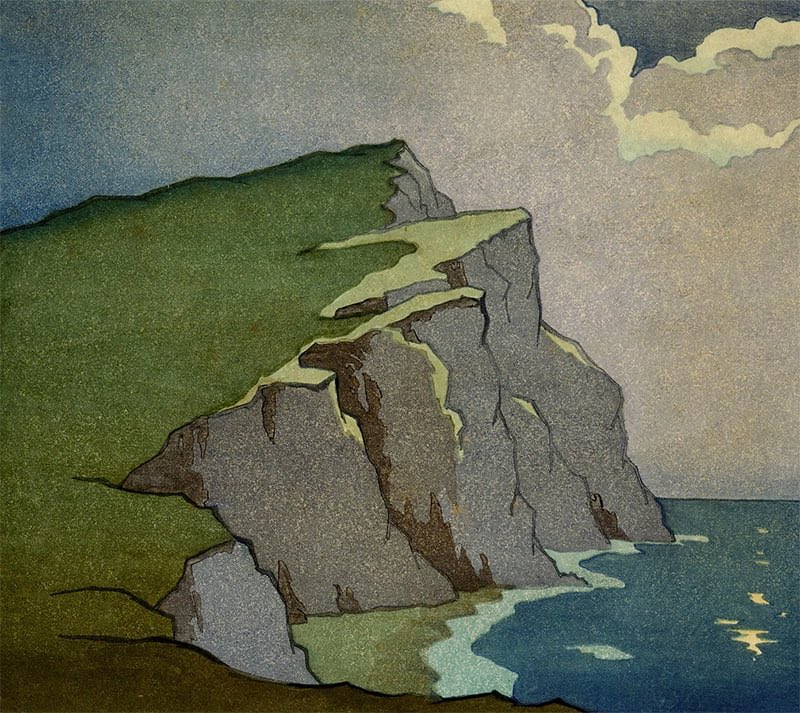 ArtGuideAlex's tweet photo. Headland by Moonlight 1929 #EricSlater https://t.co/ag35wNvsAG