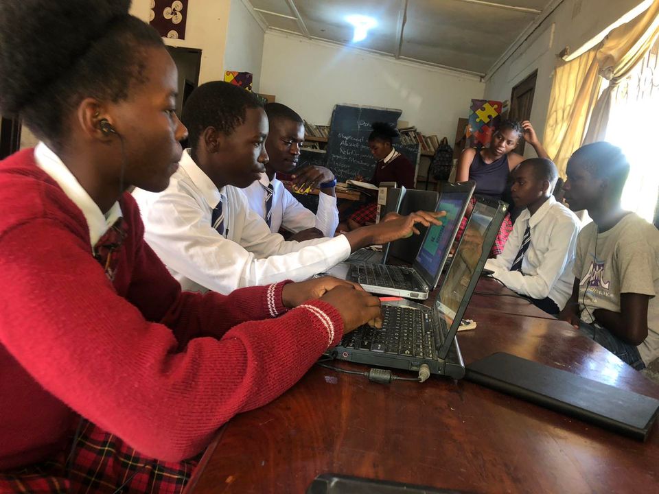 AEProgram's tweet image. Excited to see our flagship Learning &amp;amp; Leadership Center in #Zambia pilot the @LearningUpgrade Math, Literacy, and Digital Skills #App that gives each student their own path to learning success. Over 1,000+ lessons and 24 courses work with students of all ages and abilities.