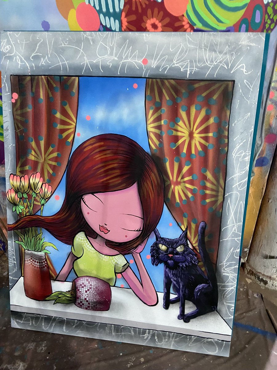 GM ☀️ Nina in the window with her cat 🐈‍⬛

#graffiti #contemporaryart #graffitiart #cryptonina