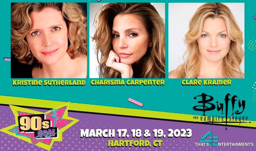 FanGeek (@fangeekagency) on Twitter photo One more day until <a href="/FanGeekAgency/">FanGeek</a> clients <a href="/AllCharisma/">charisma carpenter</a>, <a href="/ClareKramer/">Clare Kramer</a> and <a href="/theksutherland/">Kristine Sutherland</a> join #Buffy castmates James Marsters, Julie Benz and Marc Blucas at <a href="/Thats4Ent/">That's 4 Entertainment</a>'s #90sCon! Who will they see in #Hartford? One more day until <a href="/FanGeekAgency/">FanGeek</a> clients <a href="/AllCharisma/">charisma carpenter</a>, <a href="/ClareKramer/">Clare Kramer</a> and <a href="/theksutherland/">Kristine Sutherland</a> join #Buffy castmates James Marsters, Julie Benz and Marc Blucas at <a href="/Thats4Ent/">That's 4 Entertainment</a>'s #90sCon! Who will they see in #Hartford?