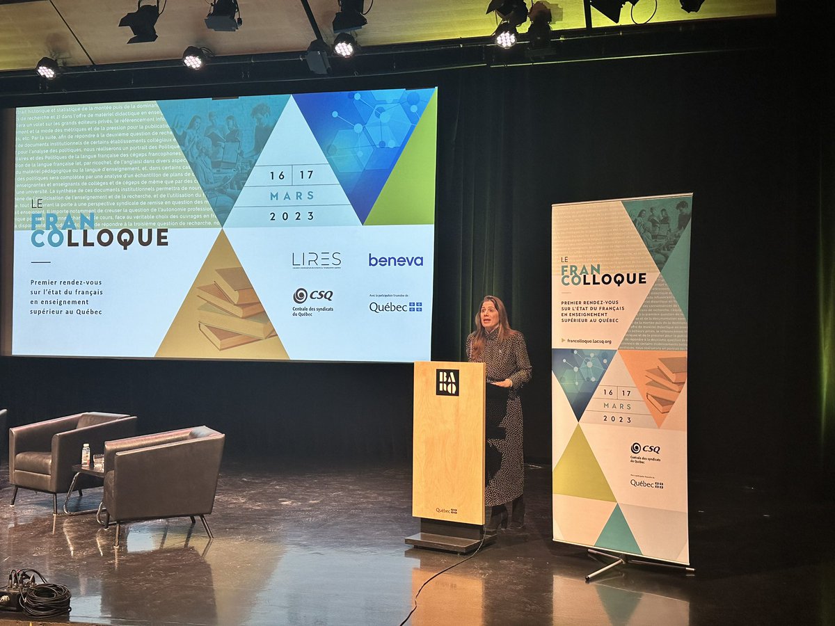 BiblioQC's tweet photo. La ministre de l’@Ens_supQC, @PascaleDery, offre le mot de fermeture de la première journée du #FranColloque. Elle souligne que le français en science est au cœur des préoccupations de son gouvernement. 

#QcFr #Francophonie #PolQc #EnsSup #EnsSupQc #Français https://t.co/lP59KufK2Q