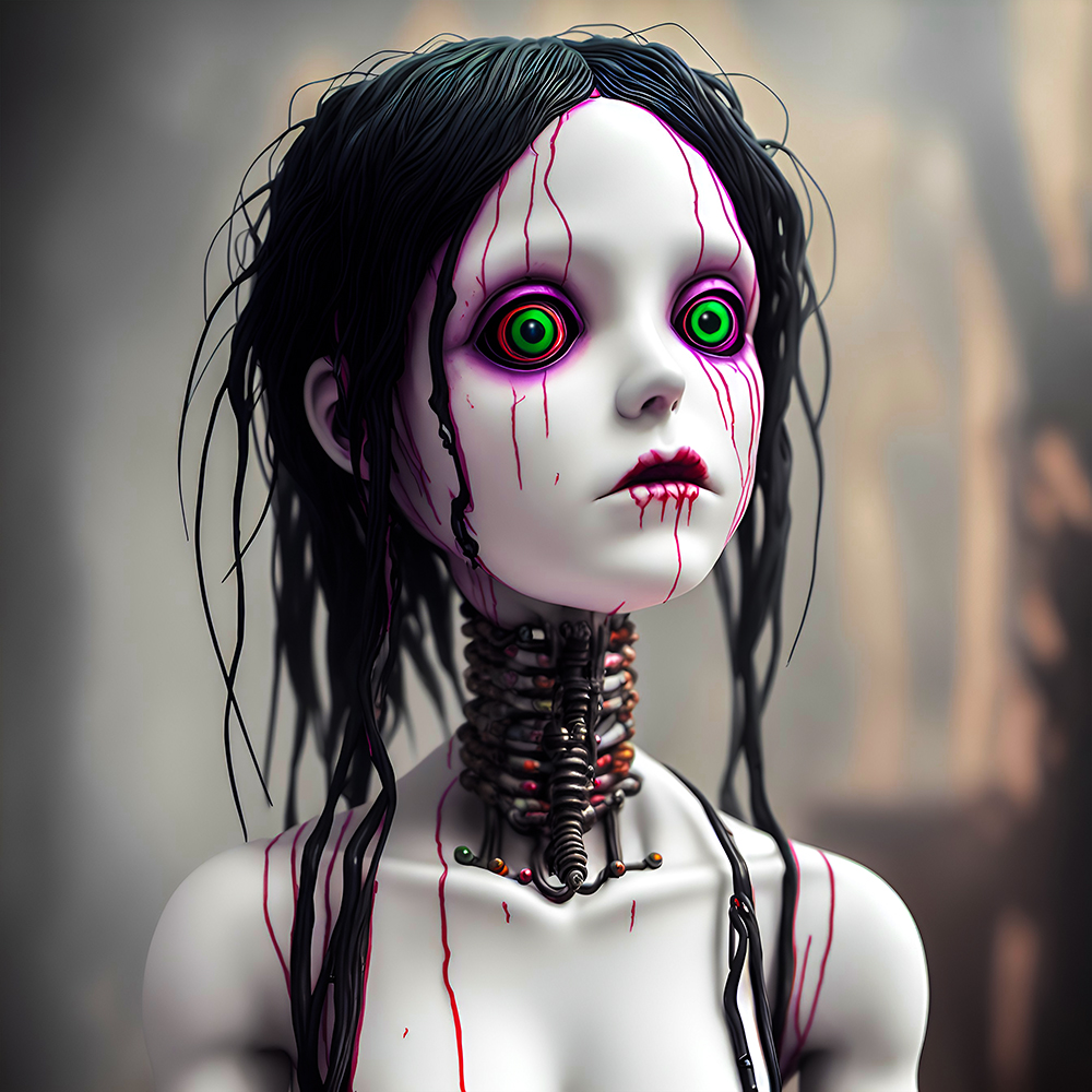 Messing around with AI and my "human Skills". It's about mixing both of them to get some cool stuff 💀
.
.
#cryptoart #NFTs #nftart  #nftcollectors #NFTcommunity #NFT #NFTartists #surrealart #collage #surreal #creepyart #SURREALISM #collageart #darkart #cyborg