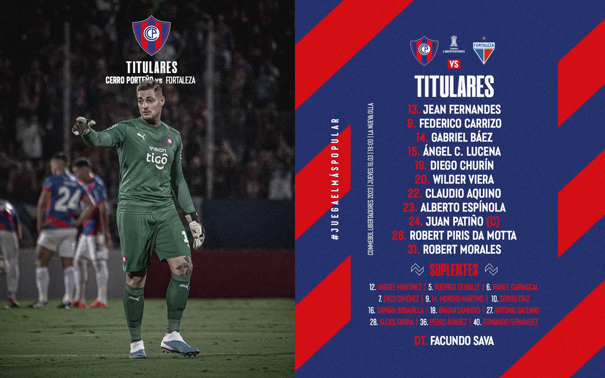 Club Cerro Porteño on X: 📋 Titulares Cerro Porteño tiene equipo