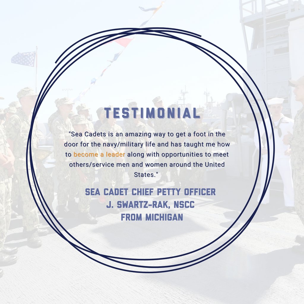 This week we're featuring testimonials from our cadets about our youth program! • Who is your favorite person you've met while in Sea Cadets?