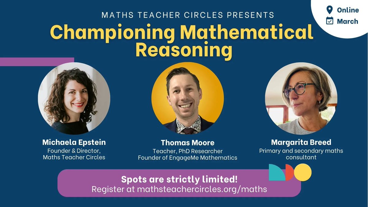Michaela Epstein (@mathscirclesoz) on Twitter photo How can justifying & explaining ideas help students to go deeper & better remember what they learn?
Join like-minded teachers together with presenters Margarita Breed, Thomas Moore & <a href="/mic_epstein/">Michaela Epstein</a> to find out!
Register today โก๏ธ mathsteachercircles.org/maths/
#MTCoz #MTBoS #iteachmath How can justifying & explaining ideas help students to go deeper & better remember what they learn?
Join like-minded teachers together with presenters Margarita Breed, Thomas Moore & <a href="/mic_epstein/">Michaela Epstein</a> to find out!
Register today โก๏ธ mathsteachercircles.org/maths/
#MTCoz #MTBoS #iteachmath