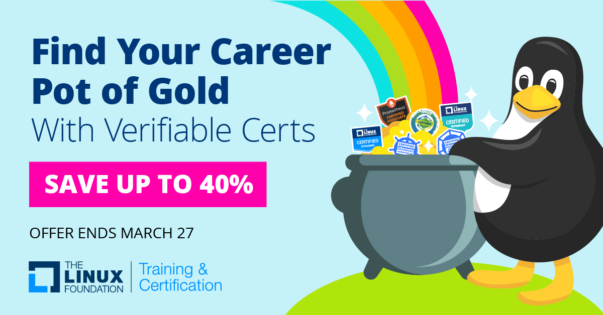 LFE_Foundation's tweet image. $AVE today on career training gold with up to 40% off. Follow your rainbow today: hubs.la/Q01Hgg6v0

#LFCA #LFCS #LFCT #CKA #CKAD #CKS #KCNA #PCA #JSNSD #JSNAD #SkillCred #LearnLinux #ITcertification #ITjobs #ITcareers #TechJobs #DevJobs #HireDevelopers #OpenSourceCareers