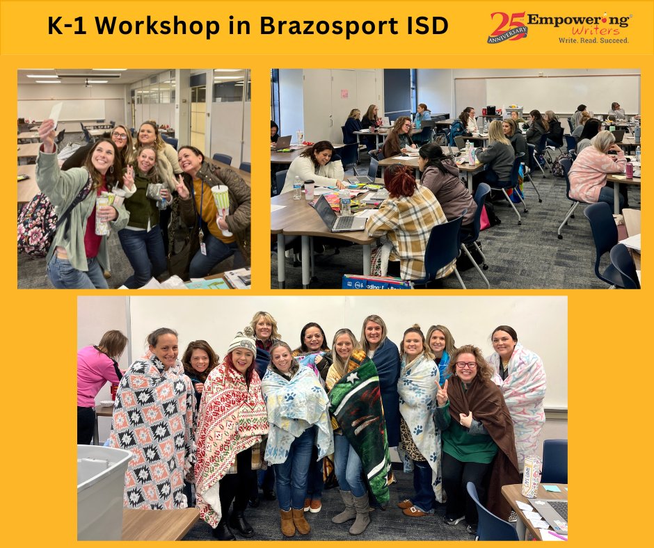 We love how flexible educators can be! Administrators supplied blankets to Kinder and 1st grade teachers to help them bring warmth to a very cold classroom for a day of instruction on Getting Ready to Write. 
empoweringwriters.com/implementation…