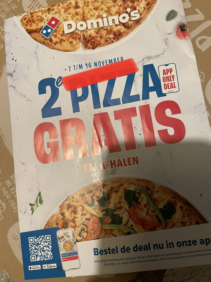 Steiner72's tweet image. Vandaag pizza’s gehaald en krijgen er een voordeel coupon bij, wel weer jammer dat we er nog een maand of 8 op moeten wachten. #oudpapier