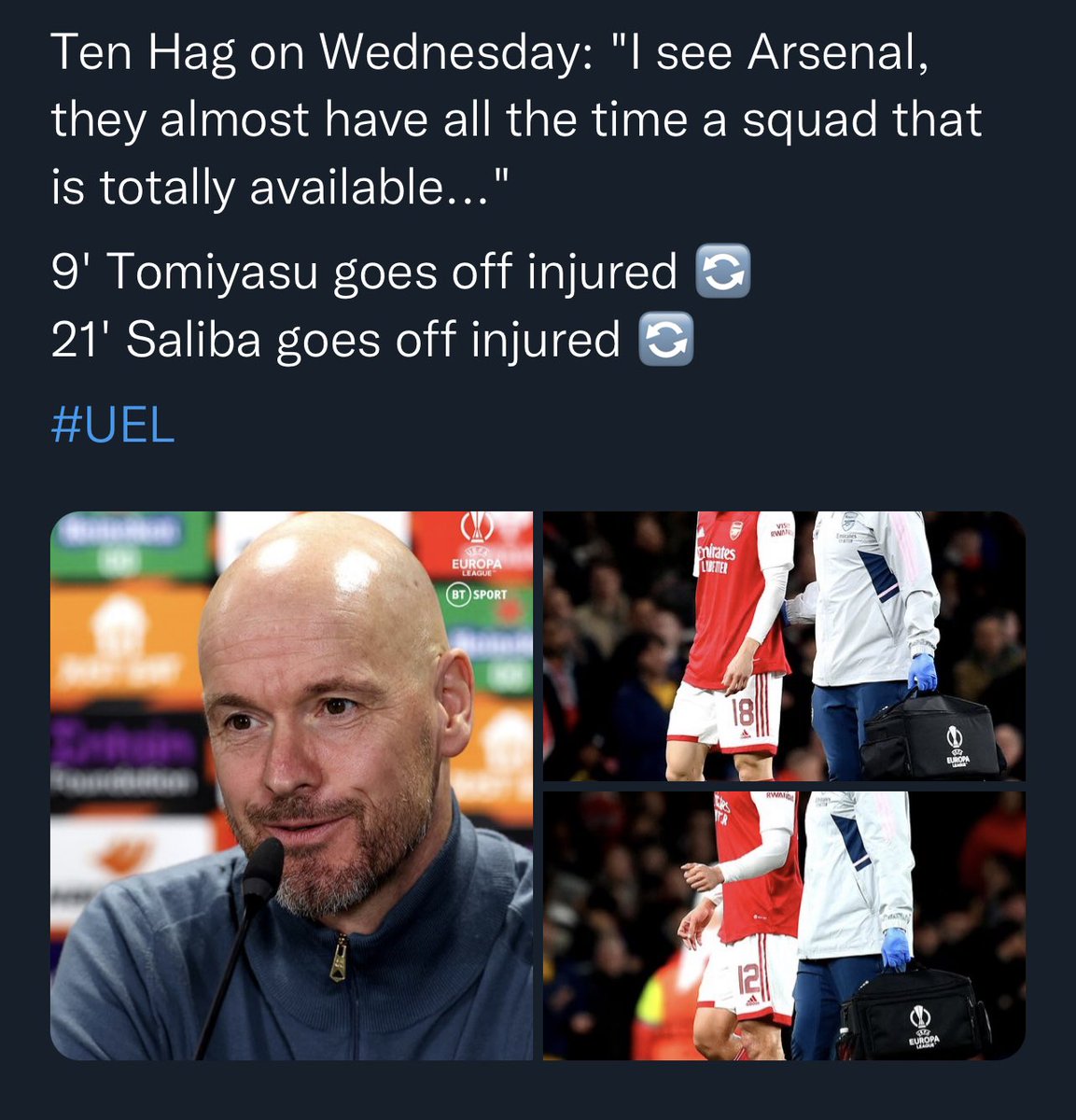tobreal10's tweet photo. Ten haag really jinxed us https://t.co/dcKd9eq2Bo