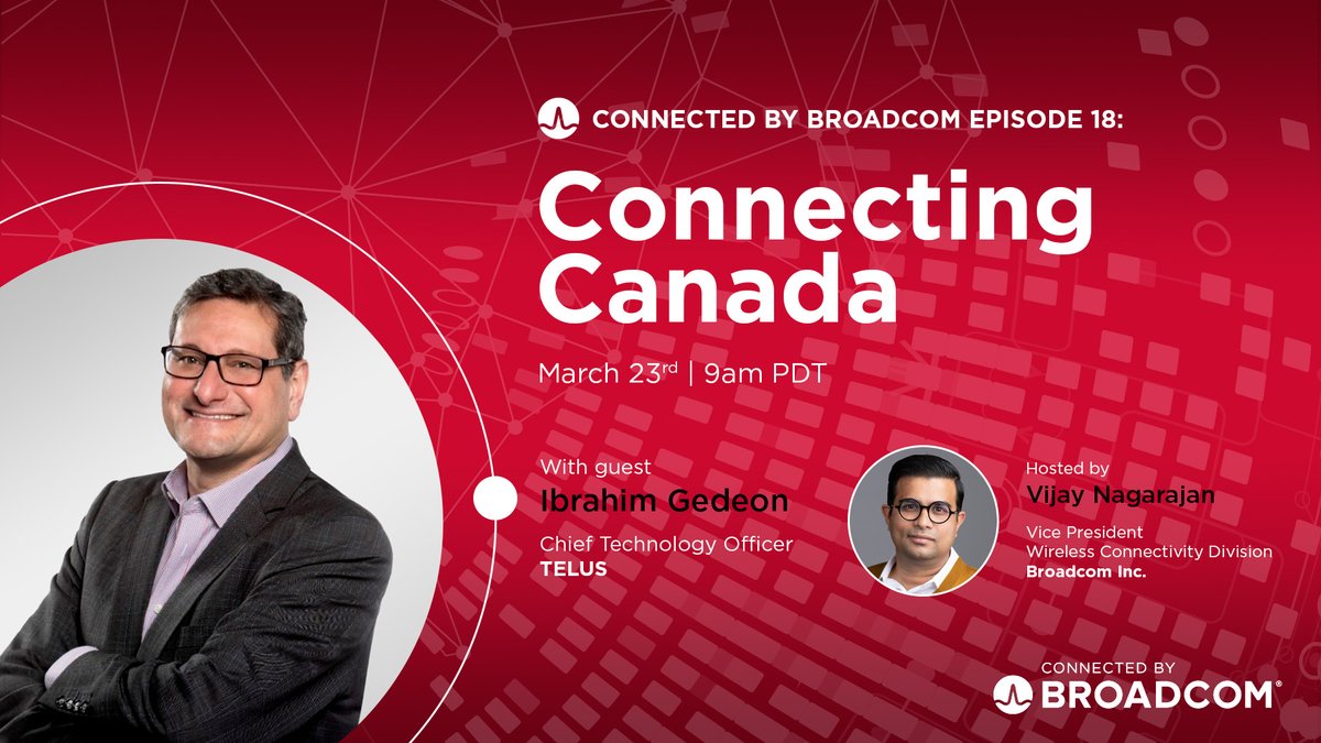 How can we make better #technologists? What is the “humanized digital experience”? Join @GedeonIbrahim, CTO of @TELUS, and @nvcidambi for the next #ConnectedByBroadcom on 3/23 at 9am PT to find out. RSVP @ bit.ly/3mYSYji