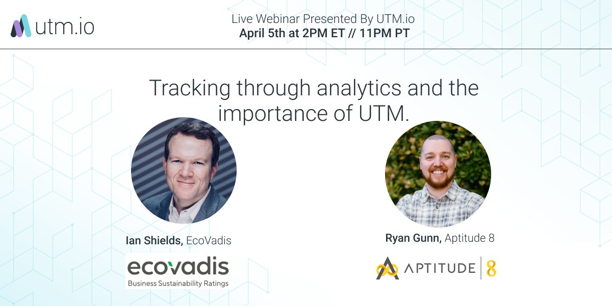 🔊 Join <a href="/shields_word/">Ian Shields</a> and Ryan Gunn in our next #webinar on "Tracking through Analytics and the Importance of UTM Parameters." 

Learn how to implement scalable frameworks for UTM link tracking and accurate #marketingattribution. 

 Register now! utm.io/ufzo5