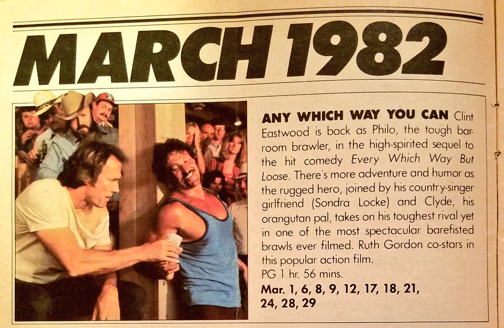 HBO Guide on Twitter "Pay Cable March 1982 the fight is on as Clint