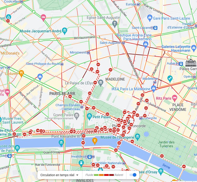 Trafic un peu dense pour un Jeudi soir à Paris 😅 #Revolution ✊