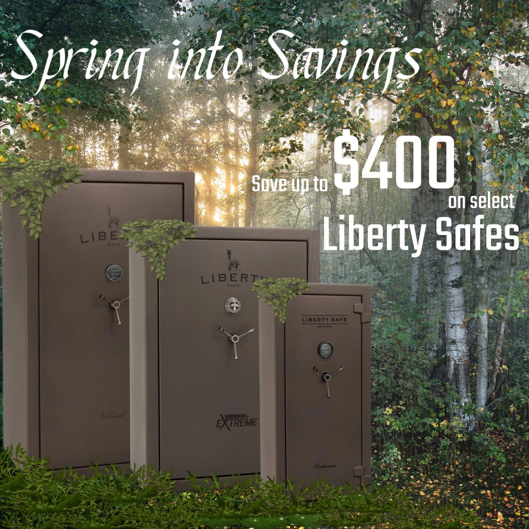 Save up to $400 on select Liberty Safes during this Spring into Savings Sales event!

Stop by our showroom for the largest selection of Liberty Safes in Las Vegas.

#libertysafe
#gunsafes
#gunsafety
#madeintheusa