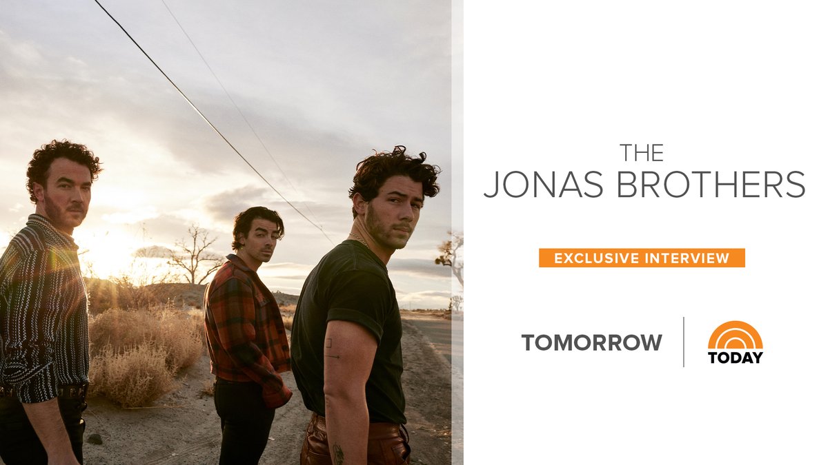 TODAYshow's tweet photo. Jonas Brothers @jonasbrothers' interview with TODAY's @craigmelvin is airing tomorrow — and they have a special announcement 😁 https://t.co/Kw9DmkZRqd