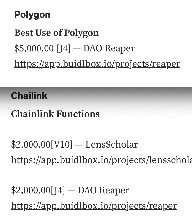 dao_punk's tweet photo. DAO Reaper won Best Use of Polygon and ChainLink Functions 👏🏼 #ETHDenver #Polygon #Chainlink https://t.co/0atxzE6PBx