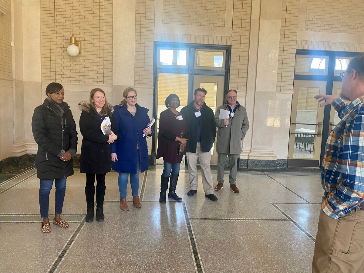 WilkinsburgCDC's tweet photo. The WCDC was happy to host a crew from Leadership Pittsburgh today!  Leaders from Wilkinsburg, Marita Garrett, CEO of Civically Inc. and Free Store Wilkinsburg, and Leon Haynes, CEO of Hosanna House, joined us to discuss some of the great things happening here in Wilkinsburg. https://t.co/Knh1TouNU0