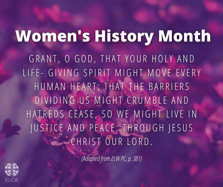 As Women's History Month continues, we pray for the total inclusion, equity and advancement — social, economic and political — of women and girls everywhere.