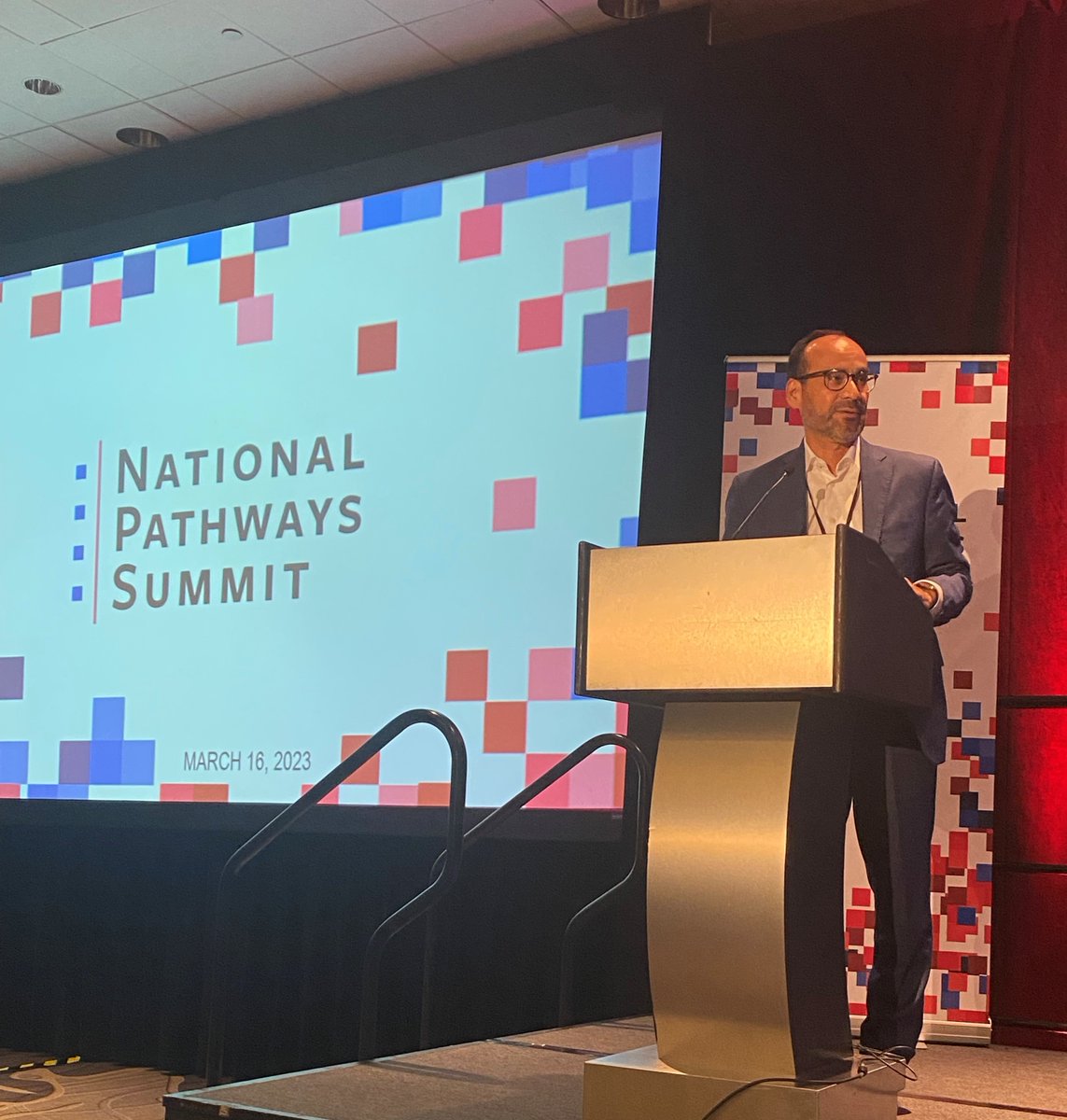 ECMCFoundation's tweet photo. At today's @NatlPathways Summit, ECMC Foundation President @fraire_jacob introduced @Gallup's Jim Clifton and @USDOL's @MannyLamarre. Along with our @ECMCGroup colleagues, we connected with leaders across sectors to discuss how together, we can build a stronger education system. https://t.co/B2xXoA0xAD