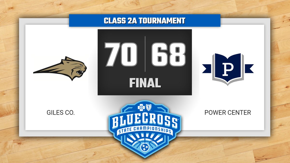 Boys' Basketball, Class 2A: Giles Co. 70, Power Center 68 (Final) <a href="/BCBST/">BlueCross BlueShield of Tennessee</a> #BlueCrossHoops Full coverage at tssaasports.com/bball/