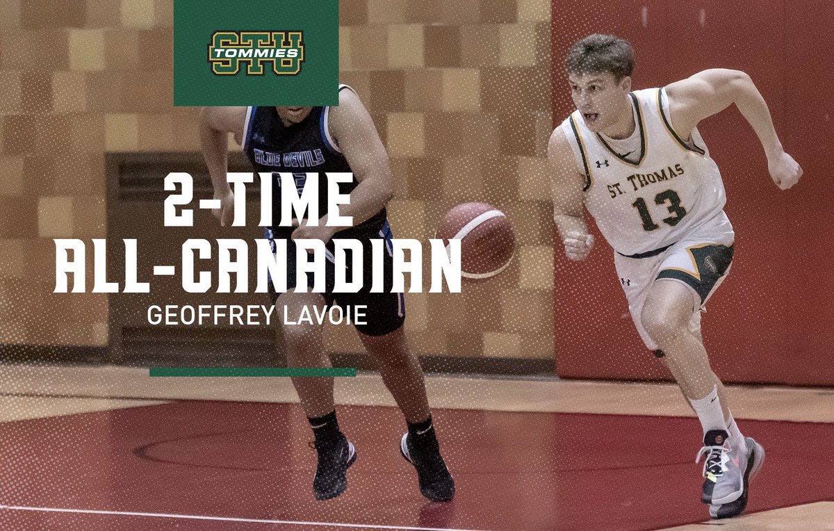 STUMENSBBALL's tweet photo. Congratulations to our @ACAA_AASC All-Star, and veteran leader, Geoffrey Lavoie!

Geoff has been named a 2022-23 @CCAAsportsACSC All-Canadian! This is the second time our #13 has received the honour in his university career!

#gotommiesgo https://t.co/QmG7wLx0AY