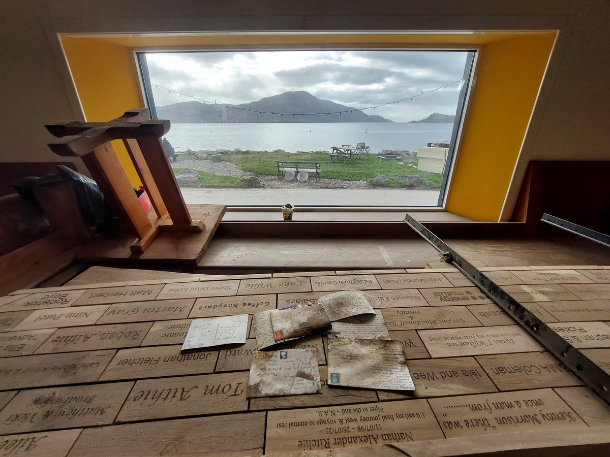 Last one for tonight - a peek at our beautiful new bartop inscribed with supporters names, ready and waiting for install. And that familiar view in the background... Just lovely 😊