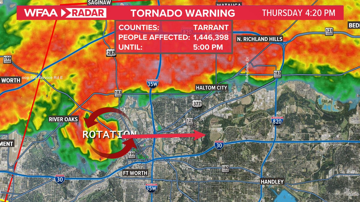 WFAA on Twitter "RT JesseWFAA TORNADO WARNING for parts of Tarrant