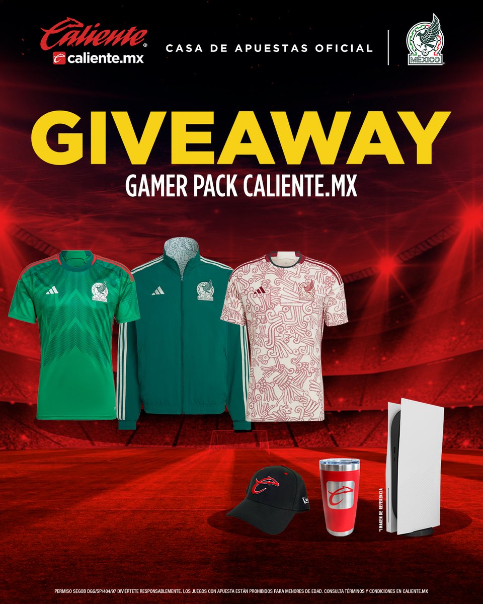 calientesports's tweet photo. 🚨⚽️🇲🇽 ¡GIVEAWAY GAMER PACK! 🇲🇽⚽️🚨

Gana una jersey de local, visita, chamarra, consola, thermo, gorra y videojuego. 🎮👕

1⃣Da 🔄 y ♥️ a este tweet
2⃣Síguenos en Twitter
3⃣Ingresa a este link y sigue las instrucciones: https://t.co/ltZ3ONaMlx

#MásAcciónMásDiversión https://t.co/gZJ7kKEjEi