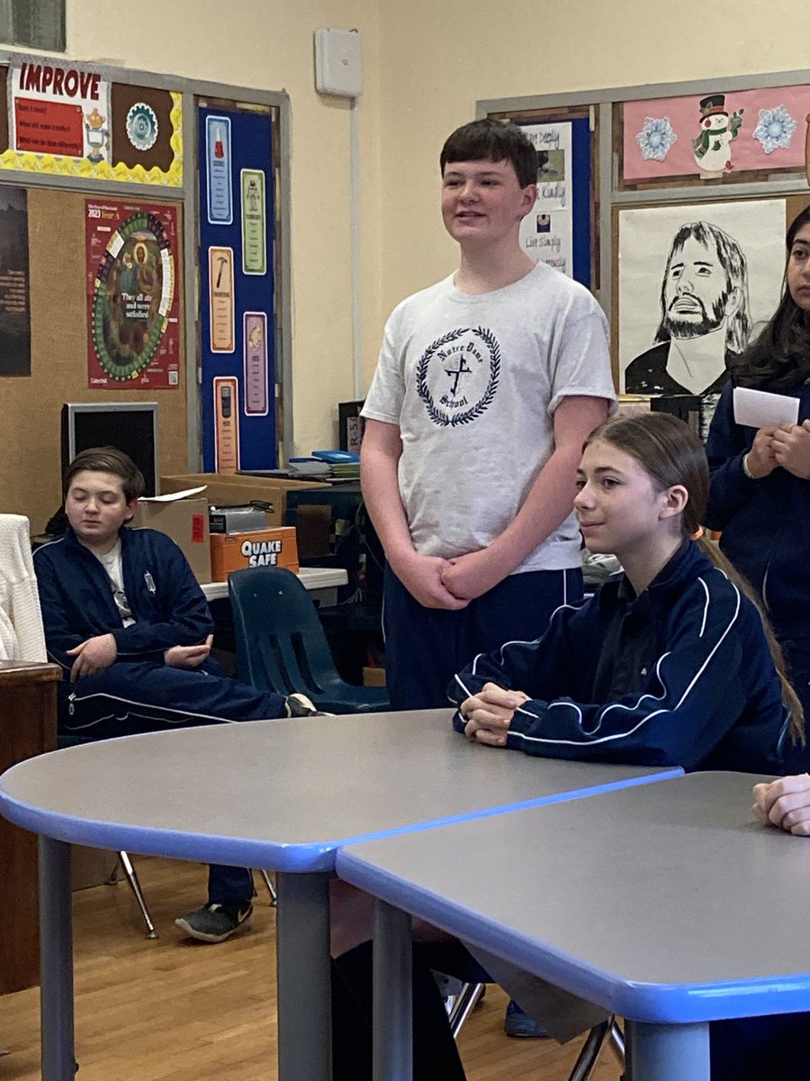 NotreDameNHP's tweet photo. Did you know that we broadcast our morning announcements on Fridays?  It’s completely student-run, with a different class featured each week. Students give weather reports, sports results and Notre Dame news. https://t.co/ilBQSOMMyK