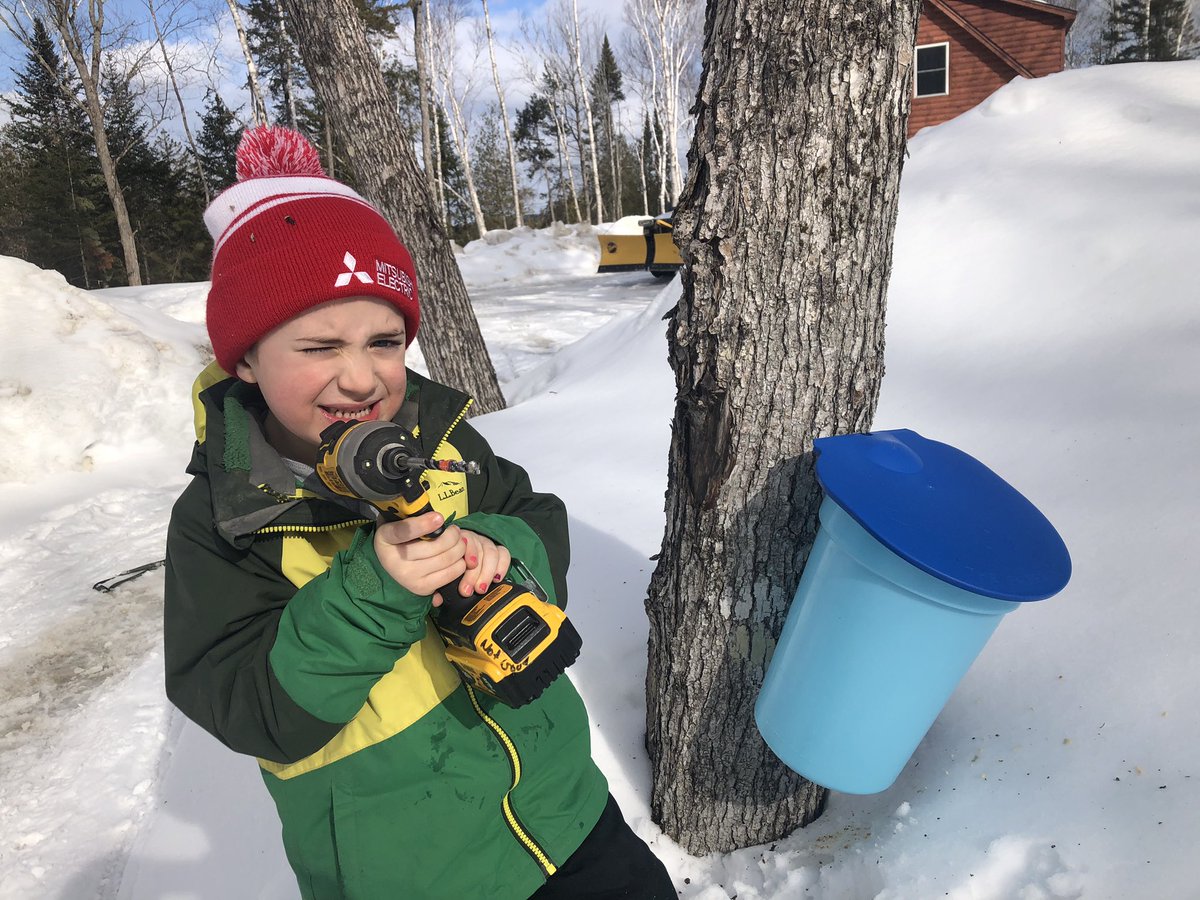 We were late getting our trees tapped, but we’ll still get some Mt Chase Lodge Maple Syrup this year.