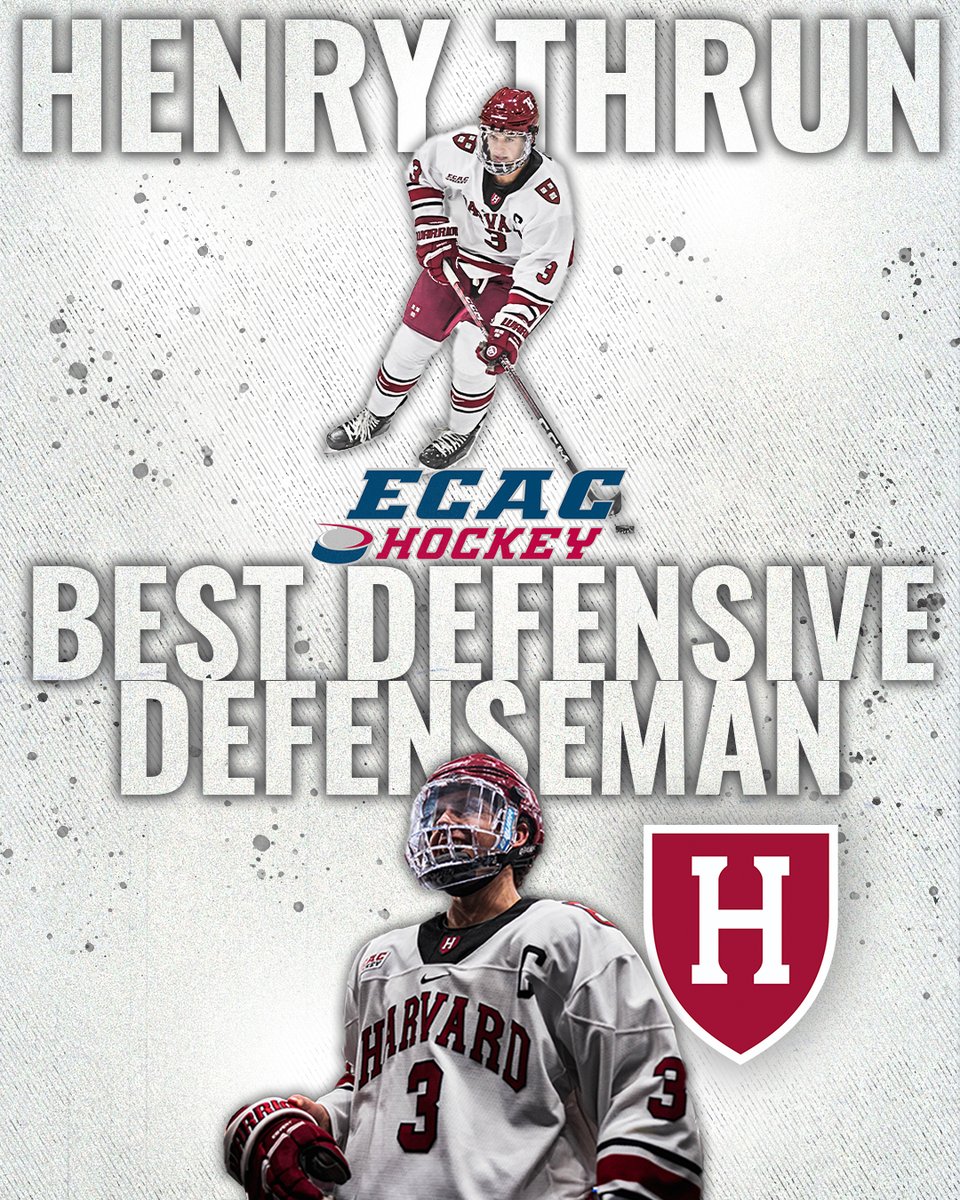 HarvardMHockey's tweet photo. Farrell, Thrun Earn Major ECAC Hockey Awards; Seven Named to All-League Teams https://t.co/fQCJElbQGA #GoCrimson https://t.co/7plXFLMbTP