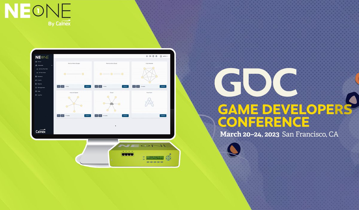 iTrinegy's tweet image. Take a look at NE-ONE &quot;Green Box of Lag&quot; on Booth 252 at @official_gdc from March 22nd-24th.

We are excited to be presenting live demonstration of the NE-ONE showcasing how users can test games under any network condition in seconds.

#GDC #networkemulation #gametesting