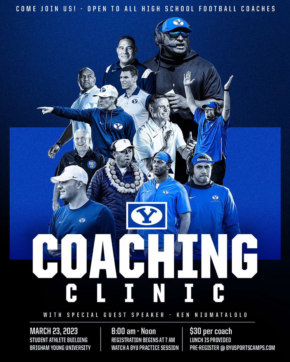 Come and join us. @BYUfootball Talking about DLINE specifics including leadership and culture. Top it off with valuable insights from @kalanifsitake and @NAVYCoachKen