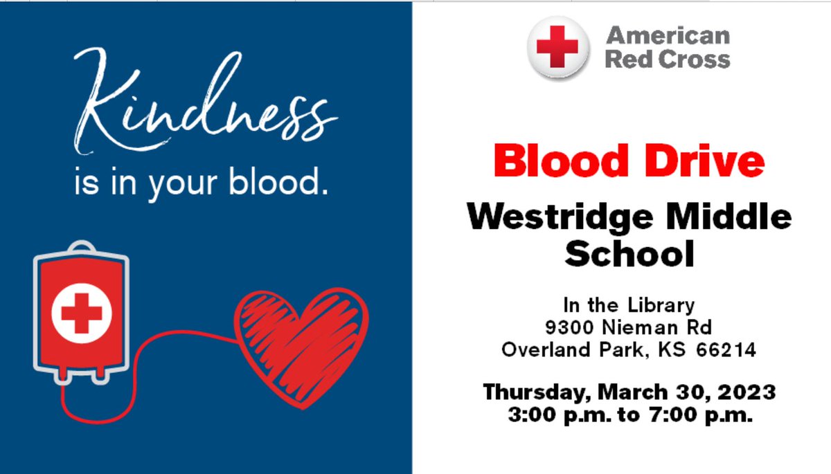 WRscience_13's tweet photo. Use the QR code to sign up for the Blood Drive @WRidgeMS sponsored by Heart of a Wildcat Club. After you donate, enjoy dinner and STEAM Night. https://t.co/gKuSogPLCe