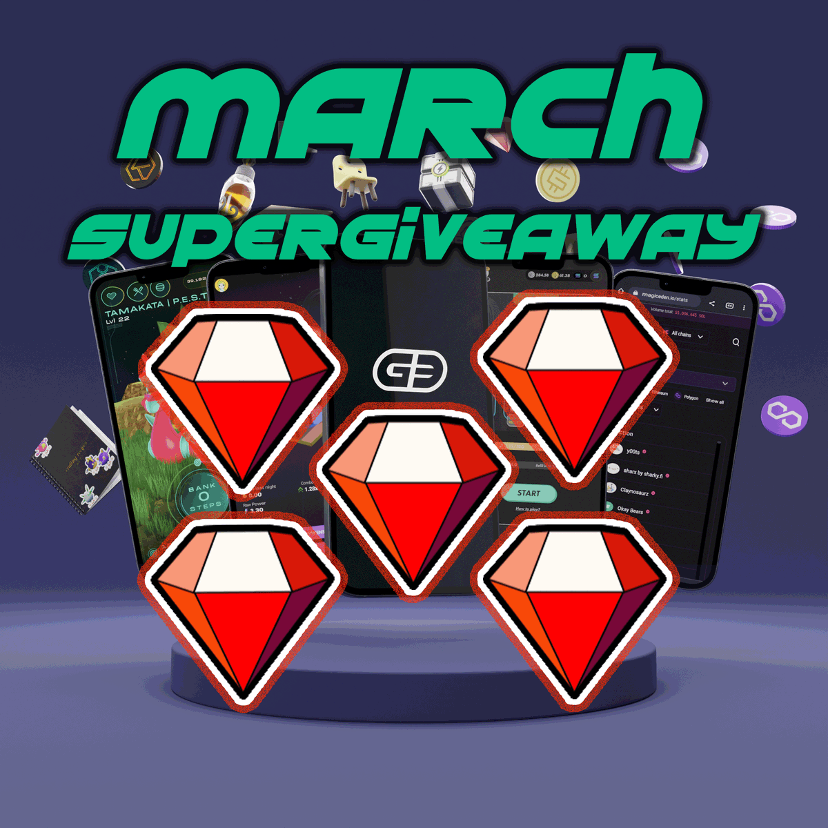 KuritoSensei's tweet image. 🥳March SuperGiveaway with G4M3.fi!
💠STEPN Comfort Gems Lv4 x5 !!!

To participate:
✅Follow @g4m3fi +🔁+❤️(see below👇)
✅Join discord.gg/g4m3fi
✅ Participate if you fulfill requirements!
✅ Get more chance to win by checking 
#🚀︱boost-my-chance in…