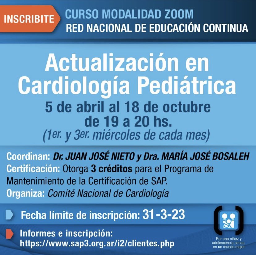 cardiopedhnn's tweet image. Curso de actualización en #cardiopedia de la Asociación Argentina de Pediatría.

sap3.org.ar/i2/clientes.php