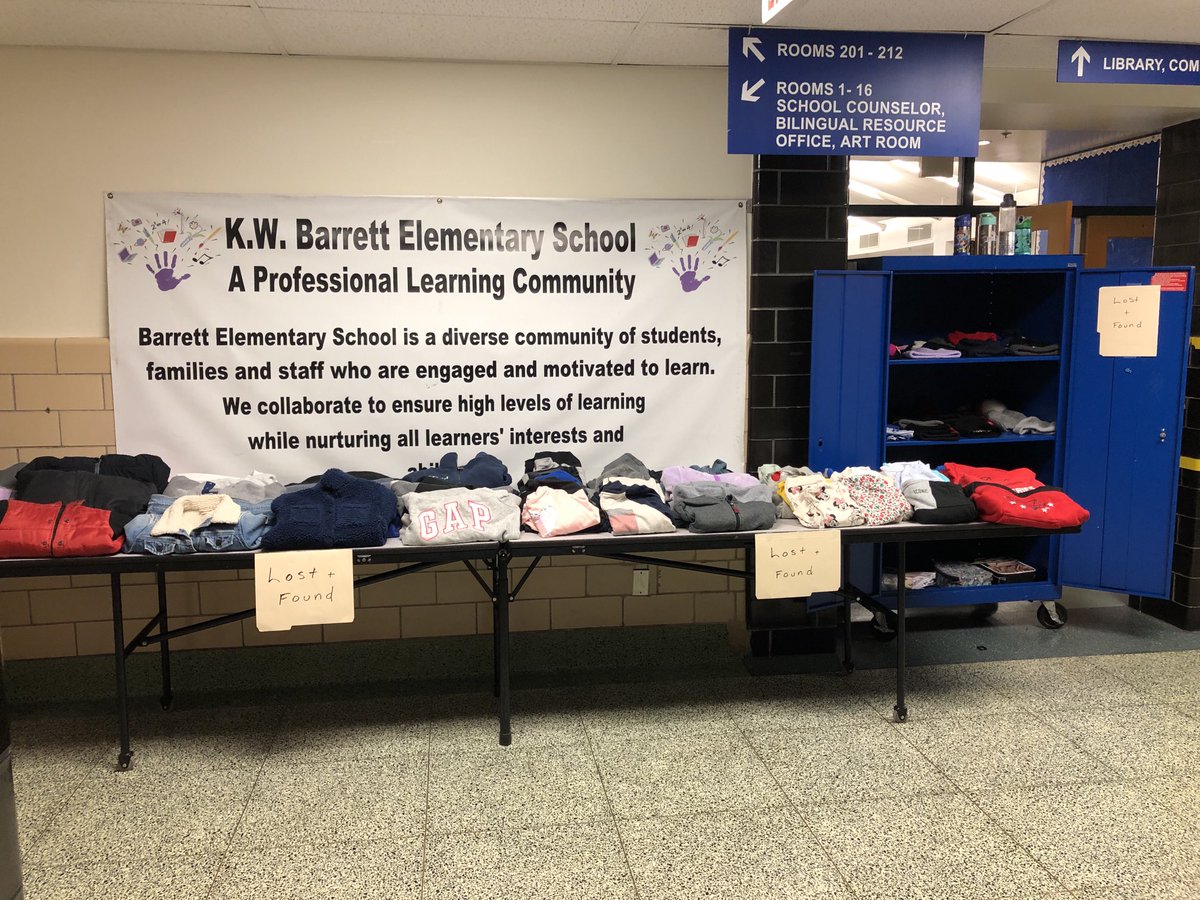 Coming to Barrett’s Family Science Night tonight? Don’t forget to check the Lost &amp; Found tables! None of these items have names! 🥲 (We’ll be donating unclaimed items soon … ) #kwbpride