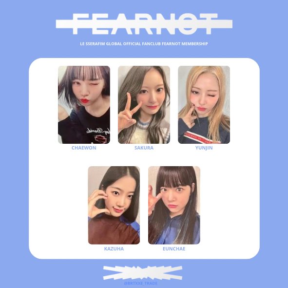 LE SSERAFIM FANCLUB FEARNOT MEMBERSHIP PHOTOCARD Chaewon, Sakura
