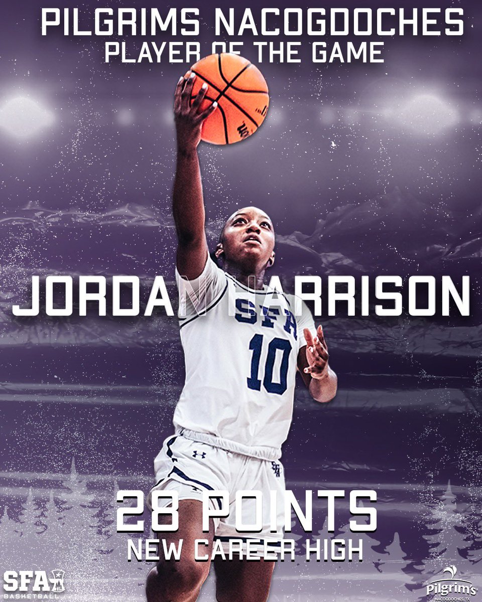 𝐂𝐚𝐫𝐞𝐞𝐫 𝐇𝐢𝐠𝐡 😤

Your Pilgrims Nacogdoches Player of the Game, Jordan Harrison!

🔑 28 points
🔑 10-14 from the field
🔑 7 assists

Have a day Jordan! 🪓

#AxeEm x #RaiseTheAxe x #WNIT