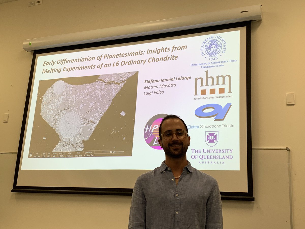 Excited for <a href="/ianninistefano/">Stefano Iannini Lelarge</a> ‘s talk on melting experiments on meteorites @UQ_sees !!👏