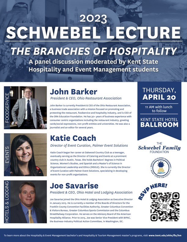 Looking forward to great conversation about the hospitality industry at <a href="/KentState/">Kent State</a> on April 20. Scan the code to register. @OhioRestaurant <a href="/OHLA_Ohio/">Ohio Hotel & Lodging Association</a>