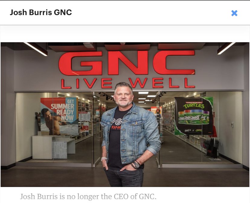infinitivedrop's tweet photo. Damn, GNC looks like they hired their (now former) CEO straight from their ad copy. https://t.co/AL60ukUDNB