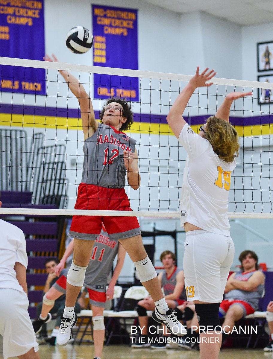 CampbellSports's tweet photo. Madison played the first boys volleyball game in the school's history on Thursday and came away with a win at Scottsburg, 3 games to 1. (Madison Courier Photos by Chloe Preocanin) https://t.co/iOGoQg5MPb